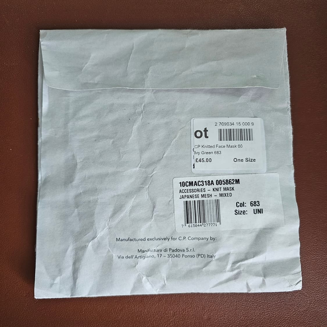 미개봉 . CP컴퍼니 재패니즈 메쉬 니티드 마스크 밀리터리 그린 카키 상품이미지3