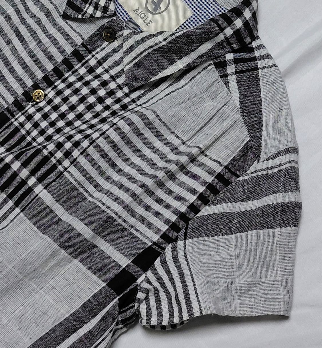 에이글(AIGLE) 빈티지 체크 원피스 (린넨 혼방 / M사이즈) 상품이미지4