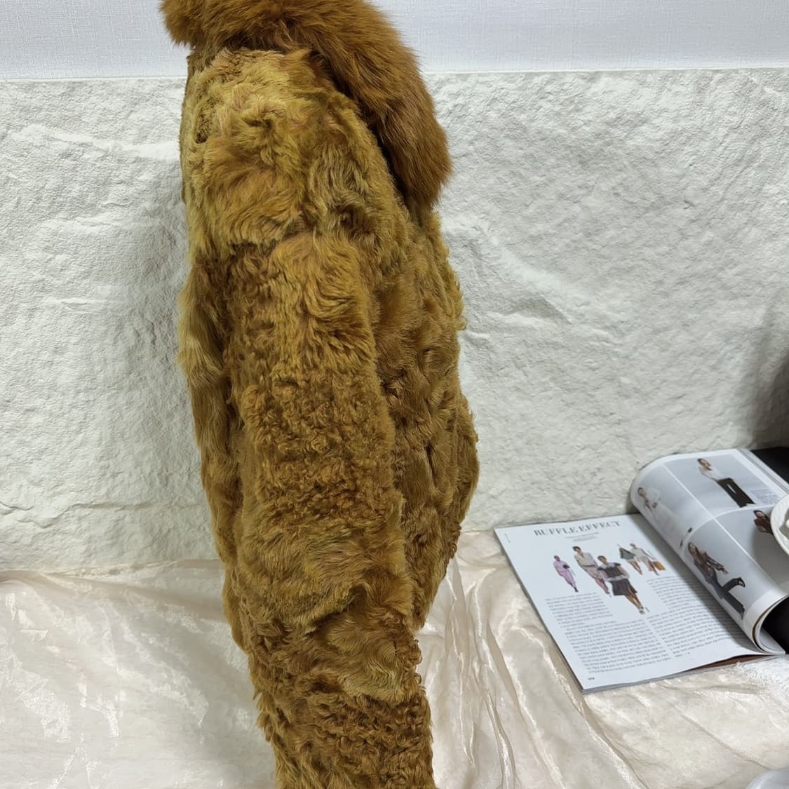 빈티지 토끼털&양털 칼라 양털 토스카나 코트 상품이미지2