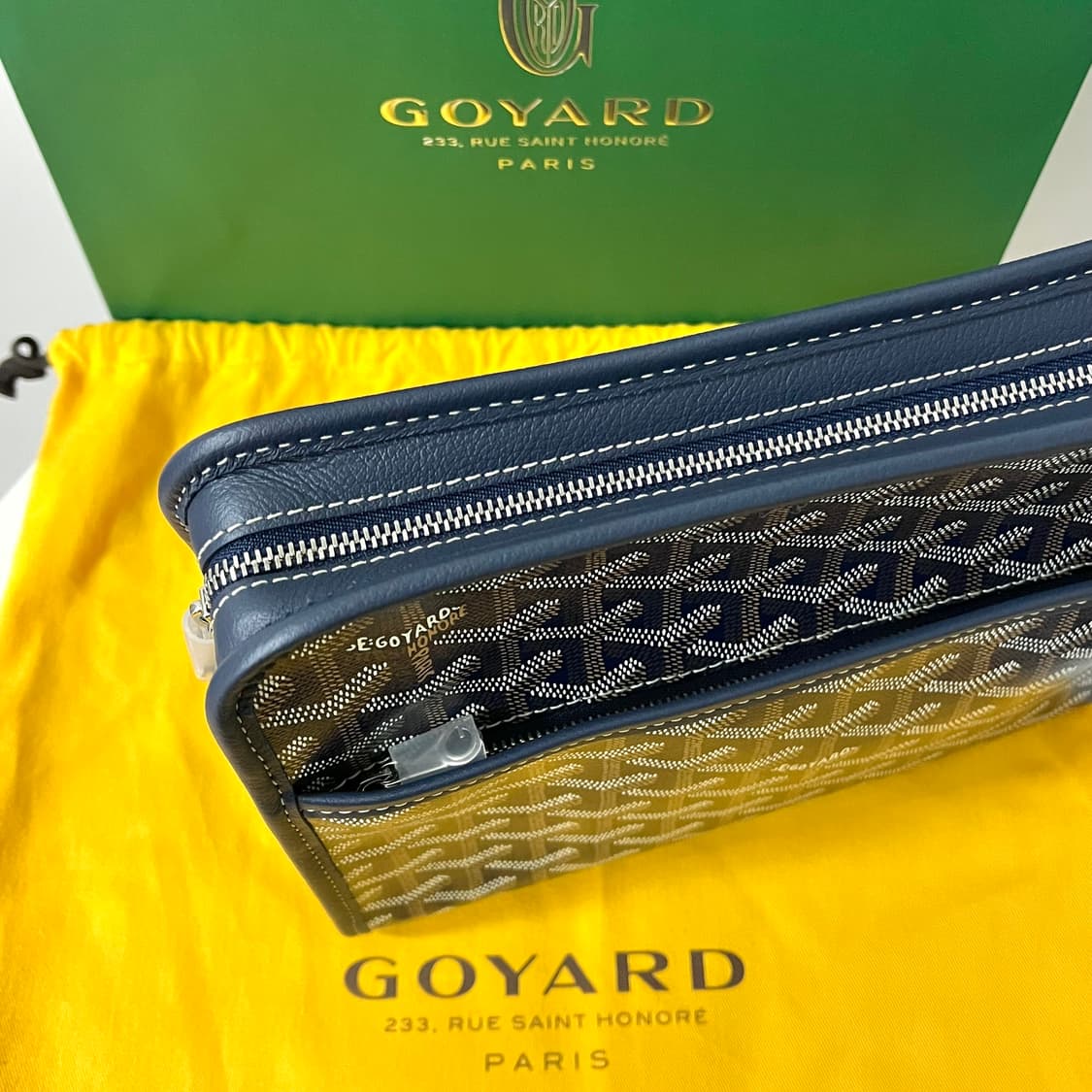 [미사용 새상품] 고야드 쥬방스 MM 네이비 클러치 백 가방 상품이미지4