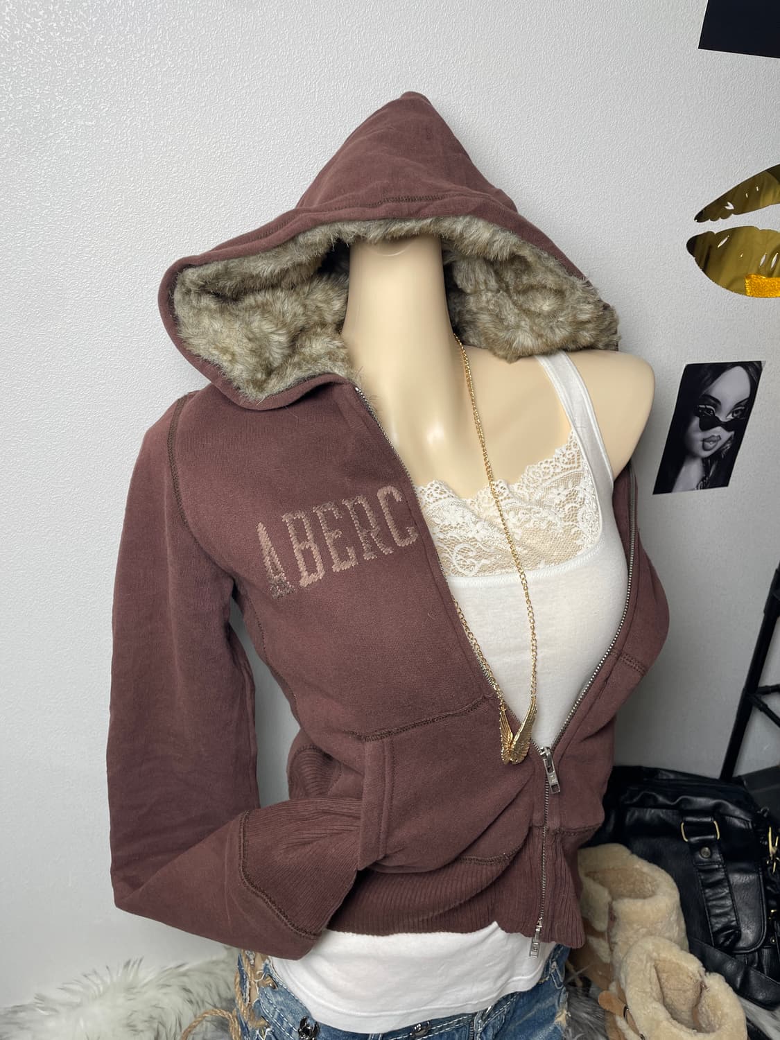 Abercrombie 울프죠 브라운 후드집업 상품이미지2