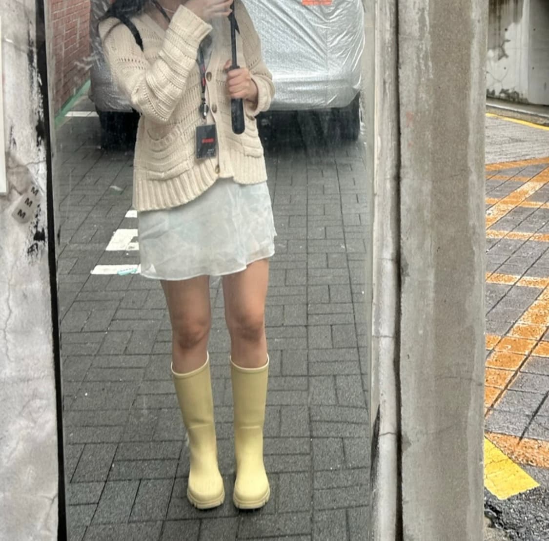 [시눈X락피쉬 웨더웨어] 플랫 폼 롱 레인부츠 (Butter🧈) 상품이미지3