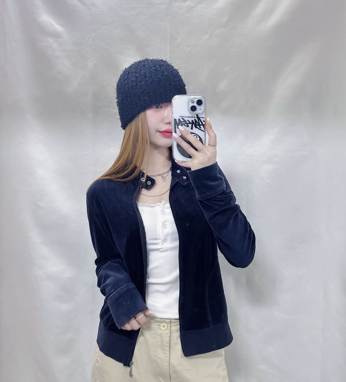 쥬시꾸띄르 블랙 벨벳 집업  상품이미지2