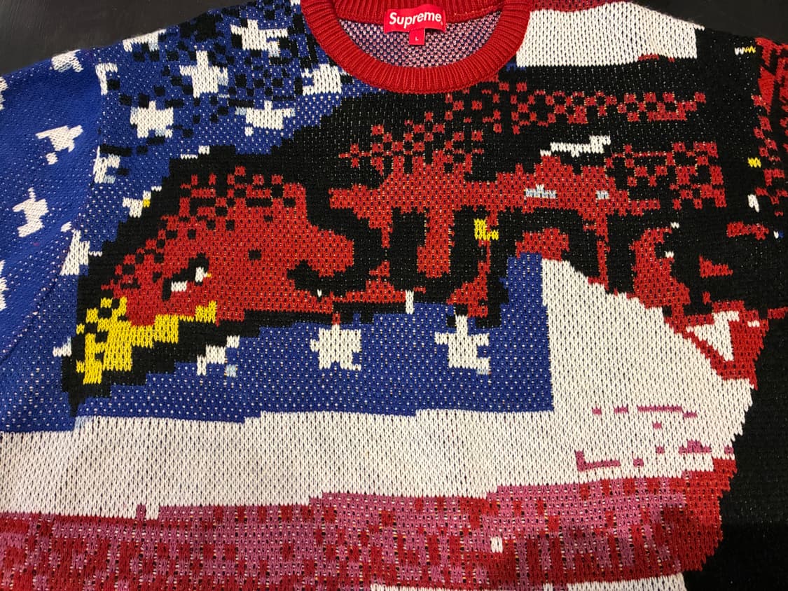 L) 슈프림 디지털 플래그 스웨터 성조기 상품이미지4