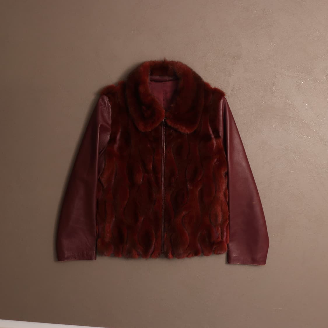 빈티지 레더 밍크 퍼 집업자켓 펑크 A1349 상품이미지1