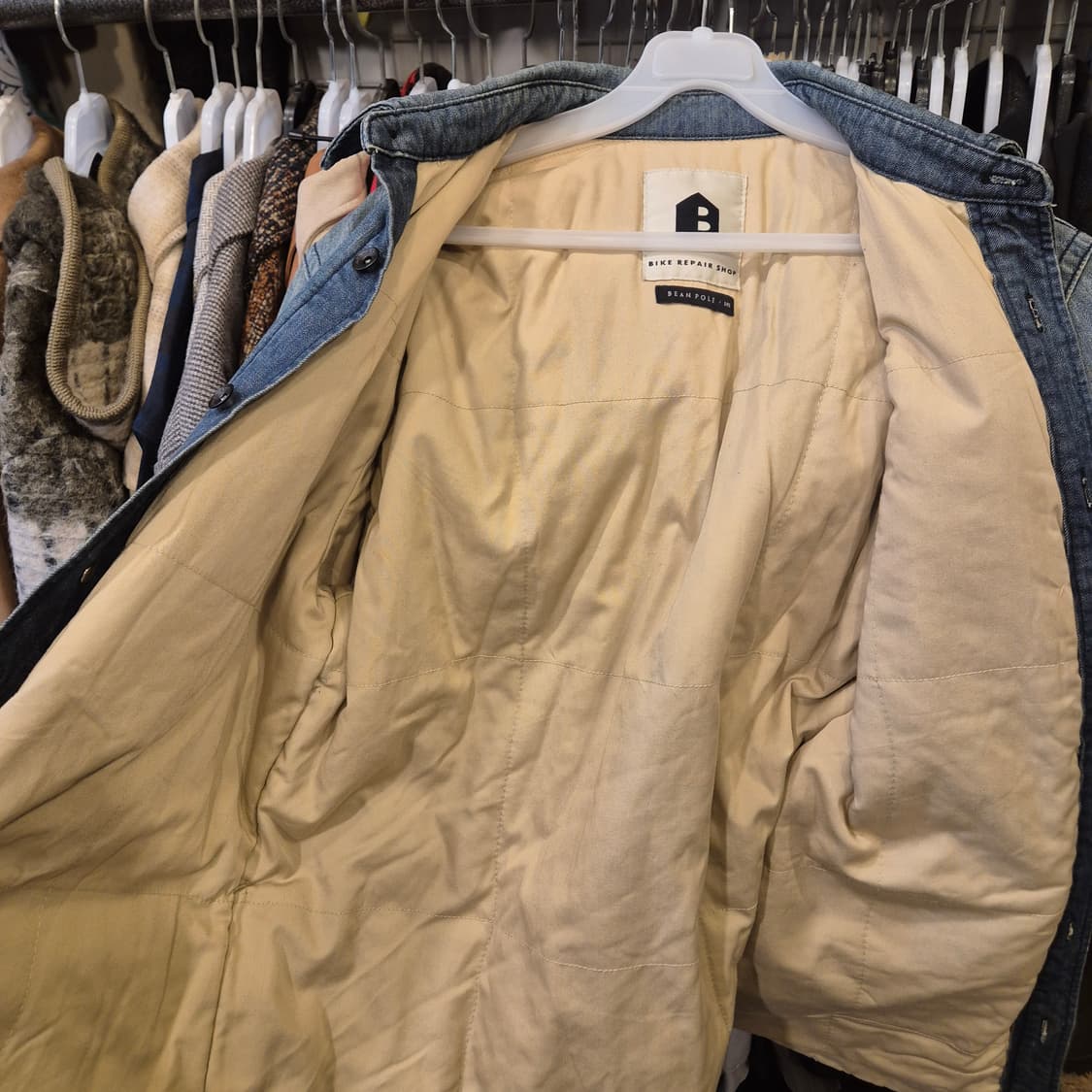 실사이즈-100(착샷잇음) 빈폴 워싱 데님 워크자켓  상품이미지8