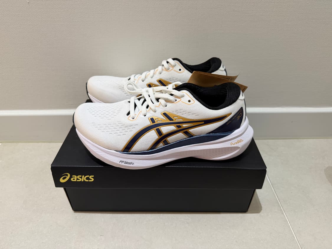 (W) 아식스 젤 카야노 30 애니버서리 화이트 딥 오션 240 새상품 상품이미지1