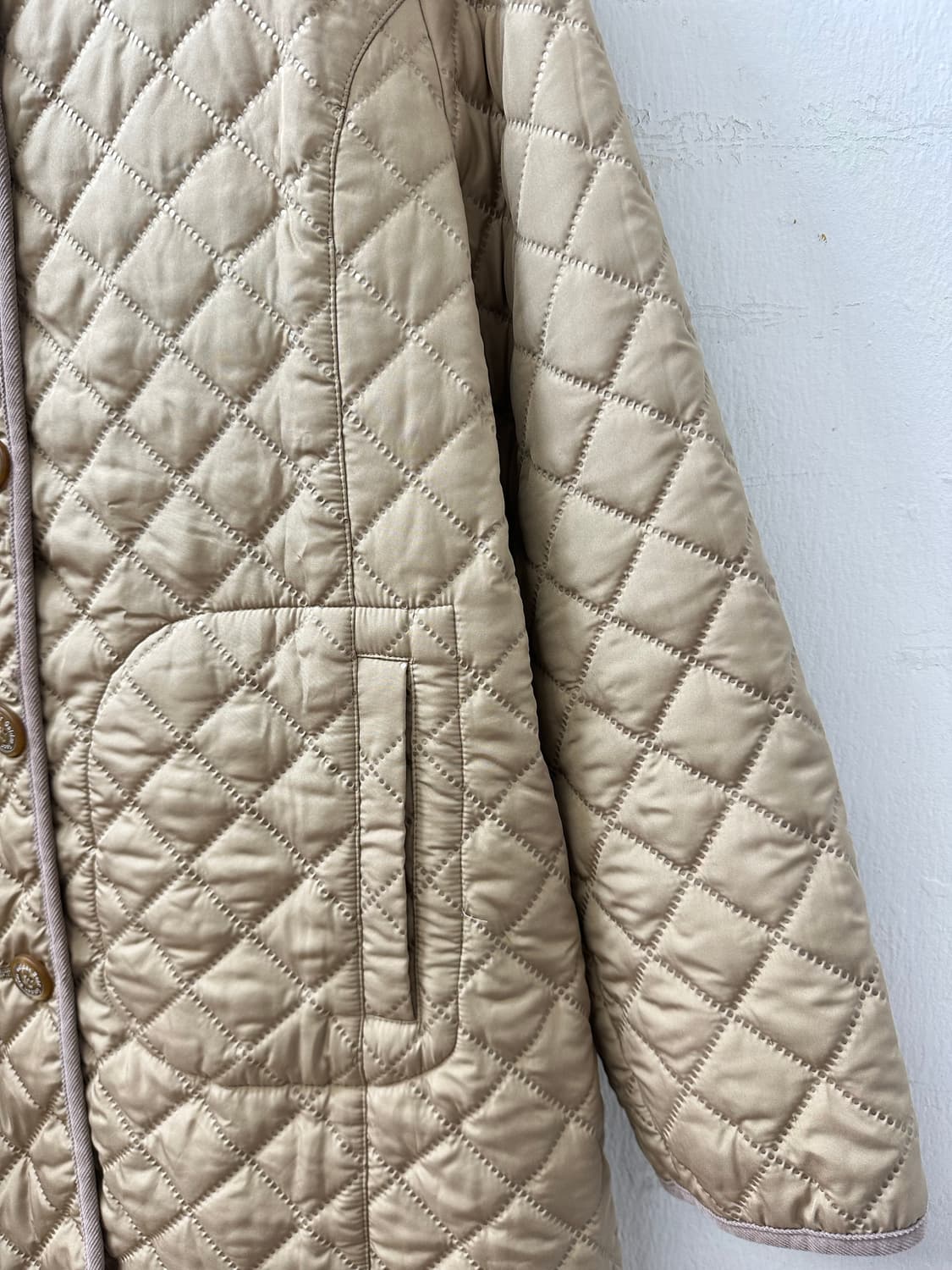 일본빈티지 골든베어 Golden Bear 베이지 안감 스웨이드퀼팅 자켓 상품이미지5