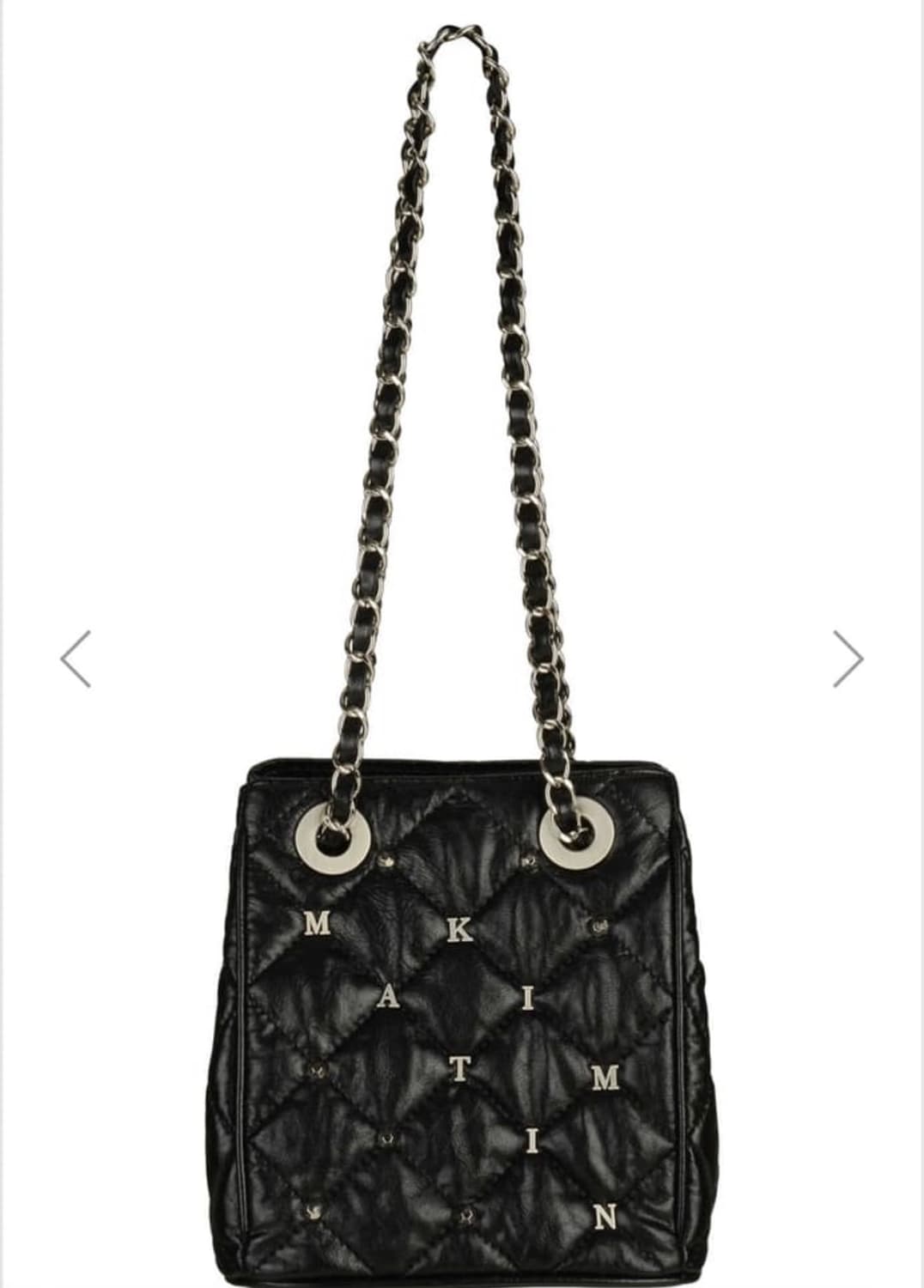 마뗑킴 스터드 미니 퀼팅 버킷백 블랙  상품이미지1