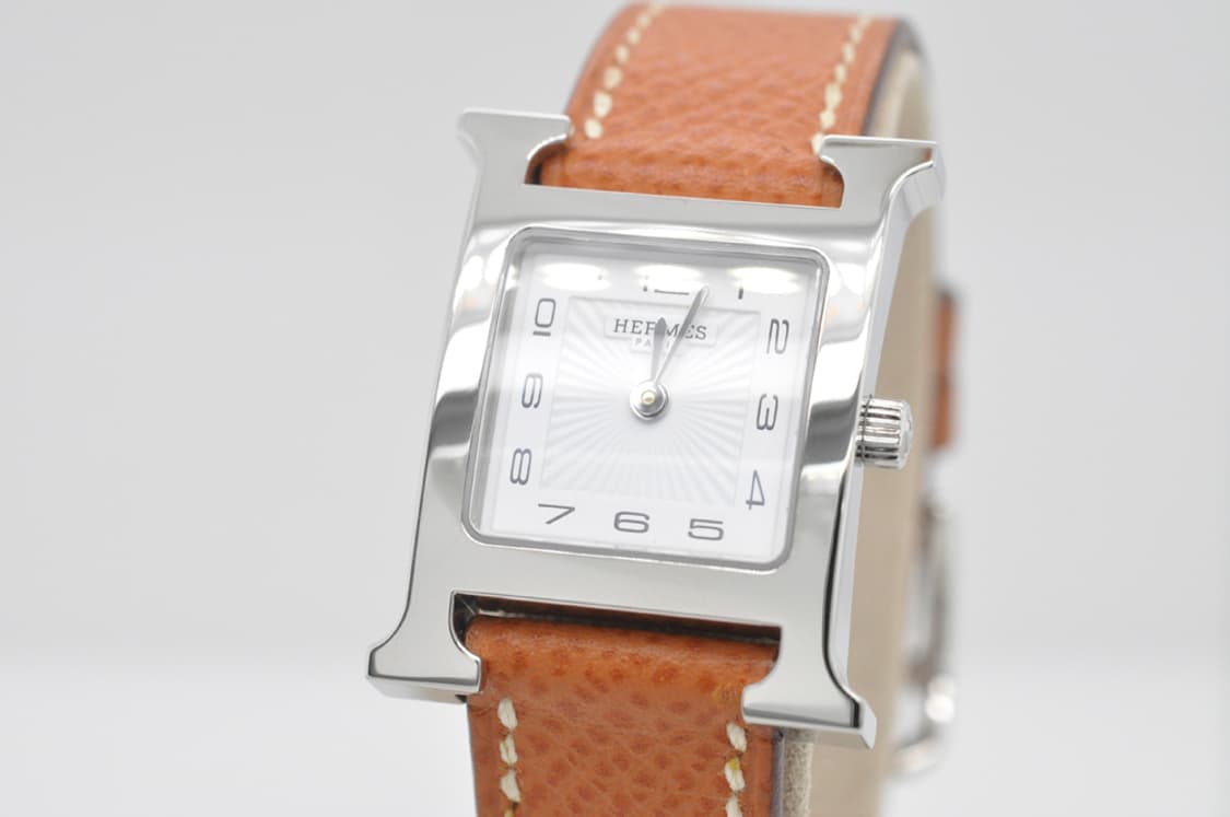 에르메스 H아워 은장 중고명품 손목시계 여성용 PM 사이즈 여성 가죽시계 상품이미지5