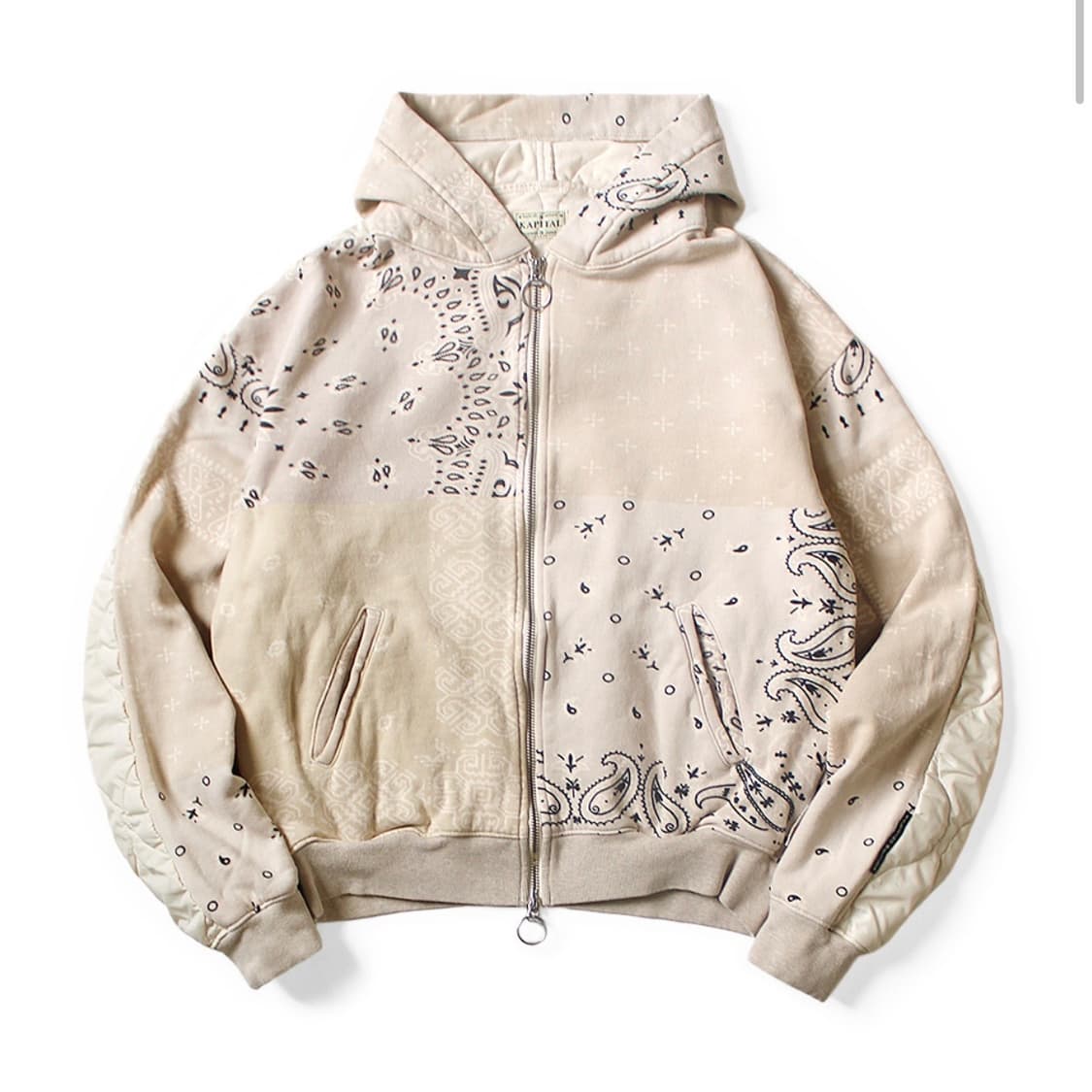 캐피탈 플리스 니트 반다나 비부악 후디드 블루종 화이트 4 상품이미지1