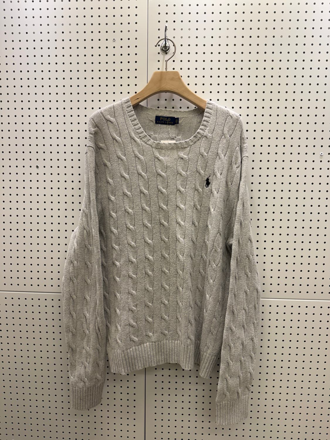 폴로 랄프 로렌 케이블 니트 스웨터 라이트 그레이 U539 상품이미지2