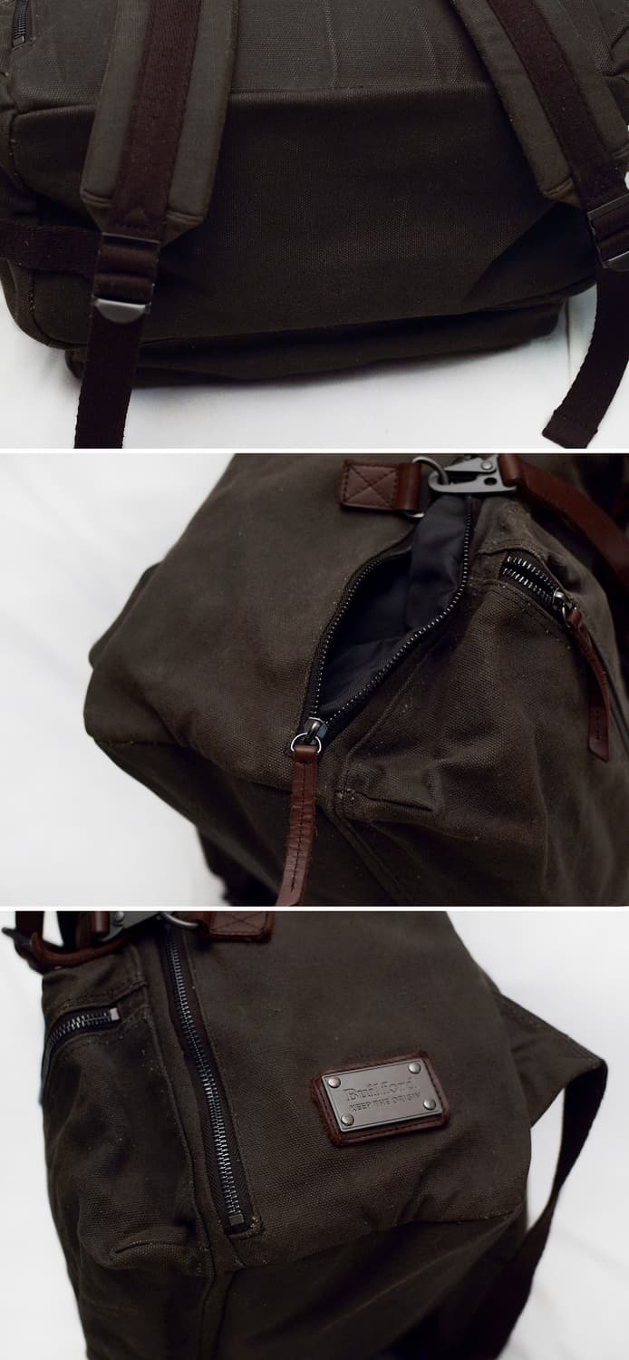 빌포드 (Builford) 익스플로러 왁스캔버스 레더 럭색 백팩 상품이미지9