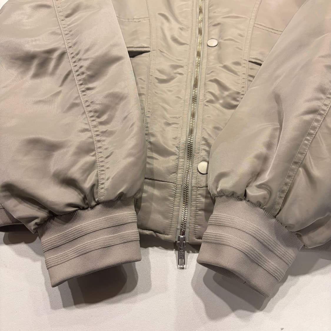 [M] 벨리에 나일론 베이지 봄버 자켓 C403 상품이미지7