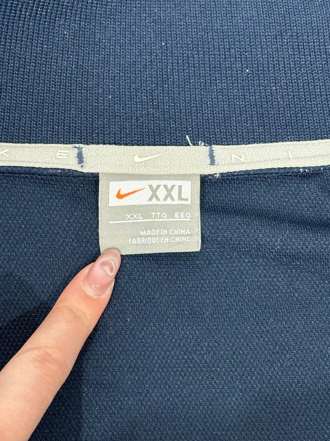 00s 나이키 네이비 빅 로고 화이트 라인 올드스쿨 트랙탑 져지 XXL 상품이미지7