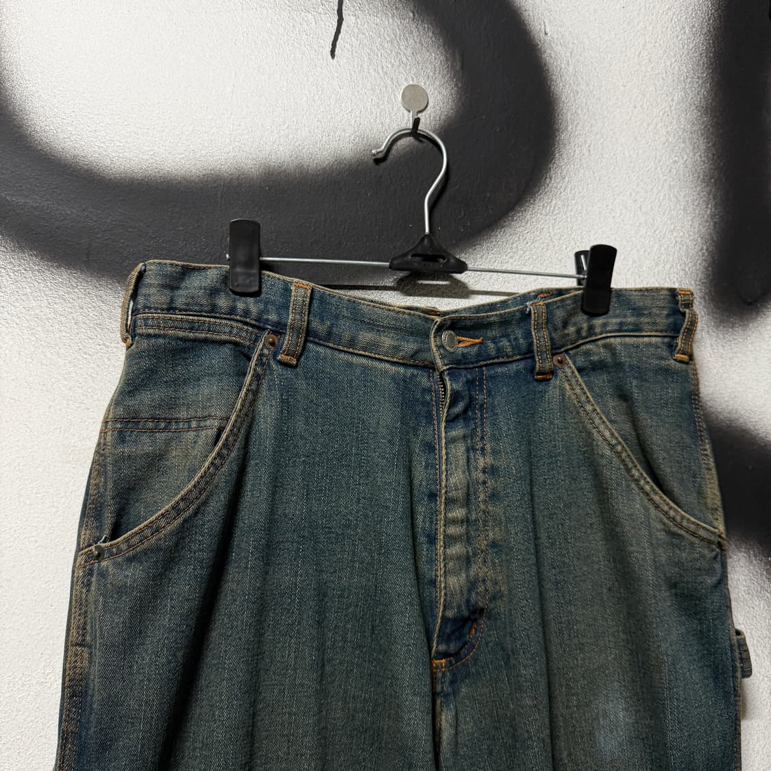 VTG 빈티지 샌드워싱 카펜터 워크 와이드 데님 팬츠 상품이미지3