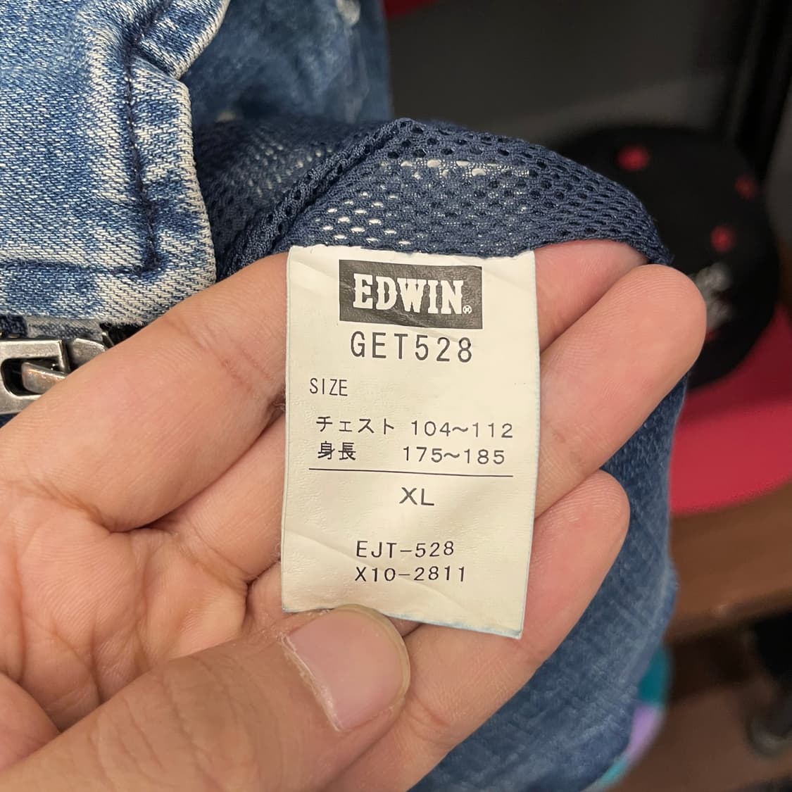 00s Edwin 에드윈 제팬 라인 바이크 라이더 디자인 데님 자켓 상품이미지8