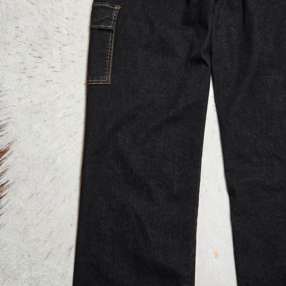 흑청 데님 포켓 카고 와이드 팬츠 상품이미지6