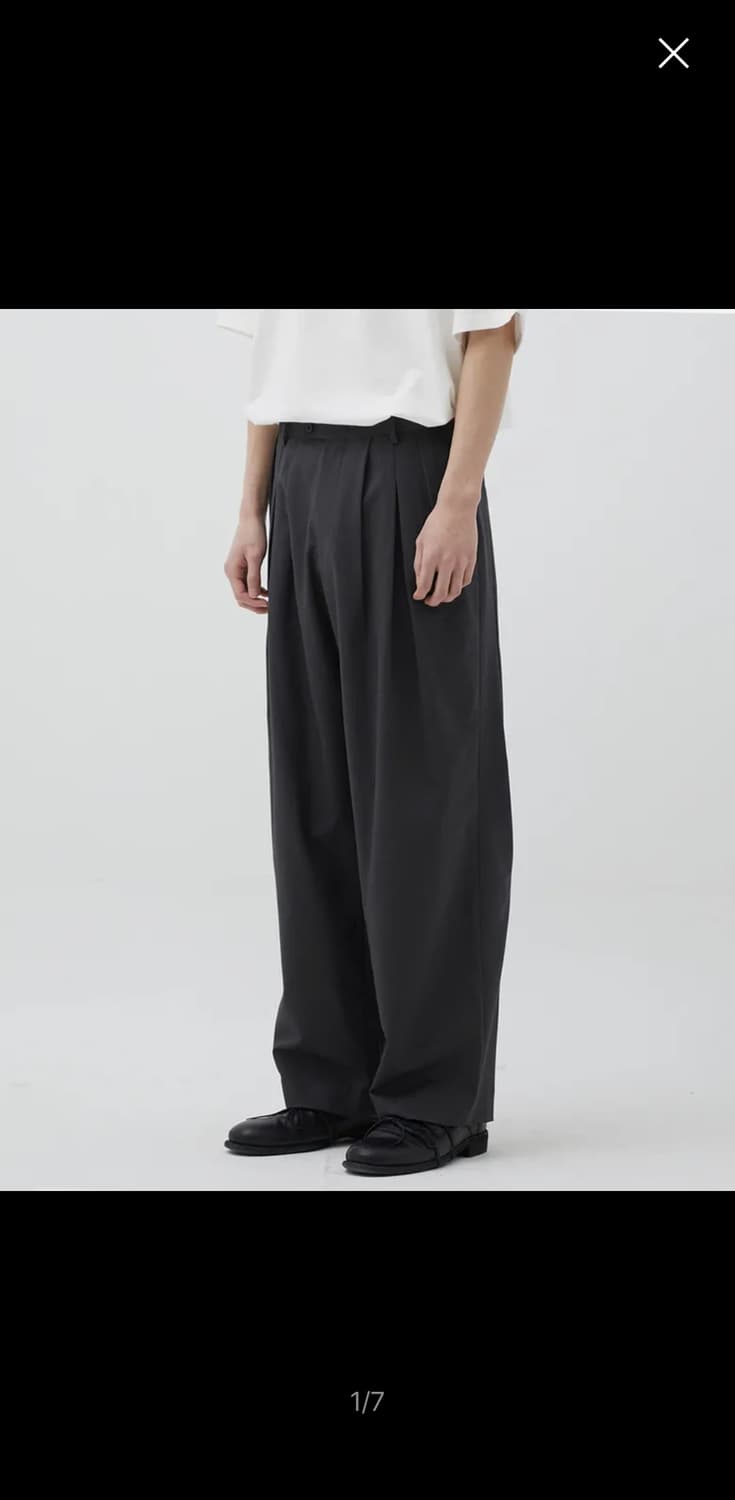 주앙옴므 와이드 슬랙스 차콜 S 상품이미지1