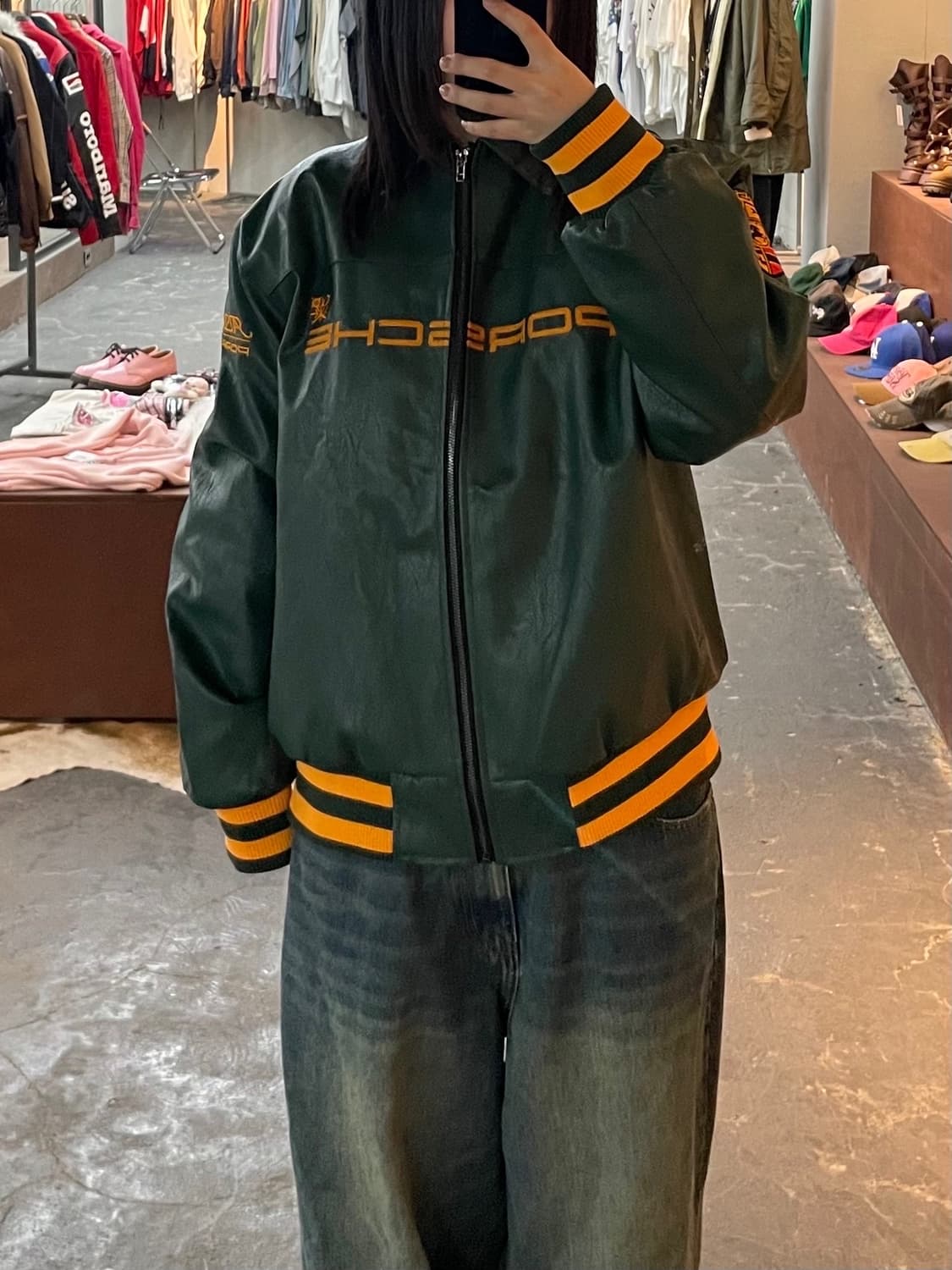 포르쉐 빅패치로고 레더자켓 H1797 상품이미지1