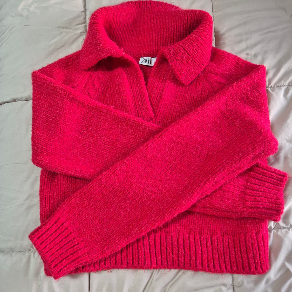 자라 레드 니트 상품이미지2