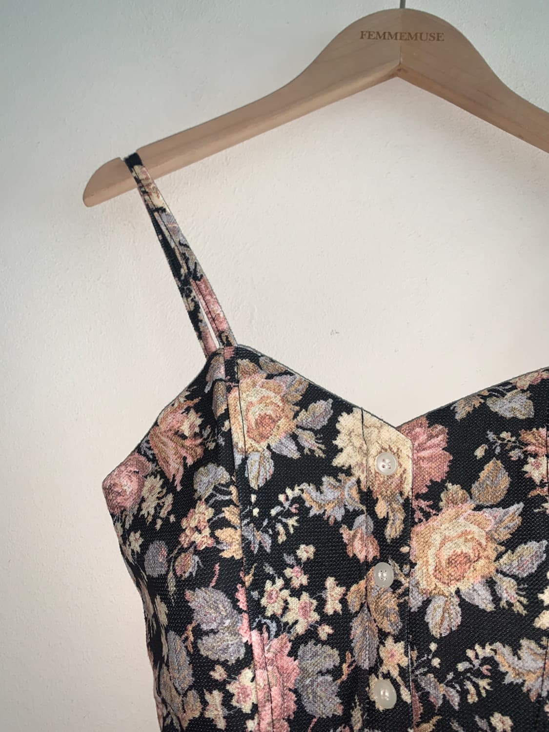 Jacquard back zip up bustier top 상품이미지3