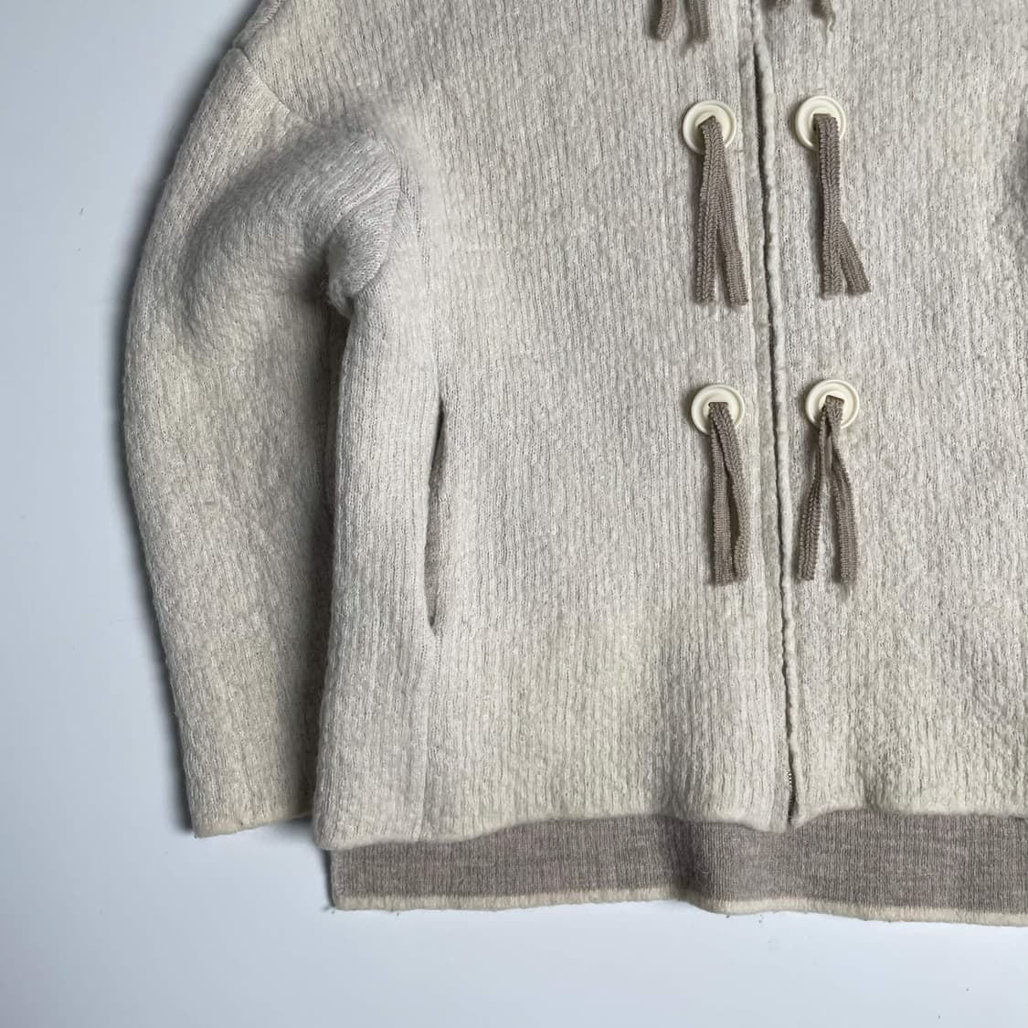 System 에스닉 패치 앙고라 블렌드 집업 후드 상품이미지4