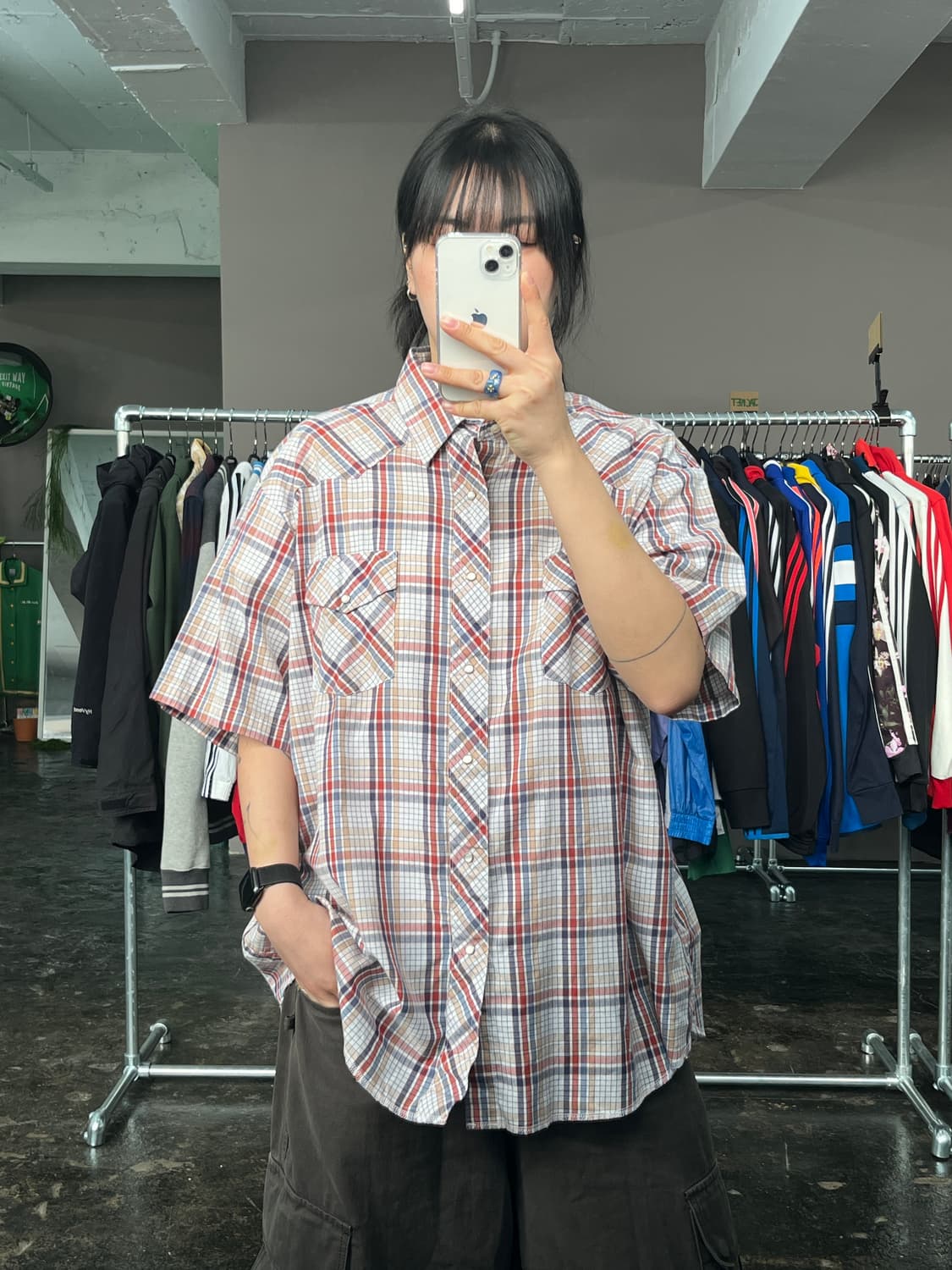 랭글러 웨스턴 체크 반팔 셔츠  상품이미지2