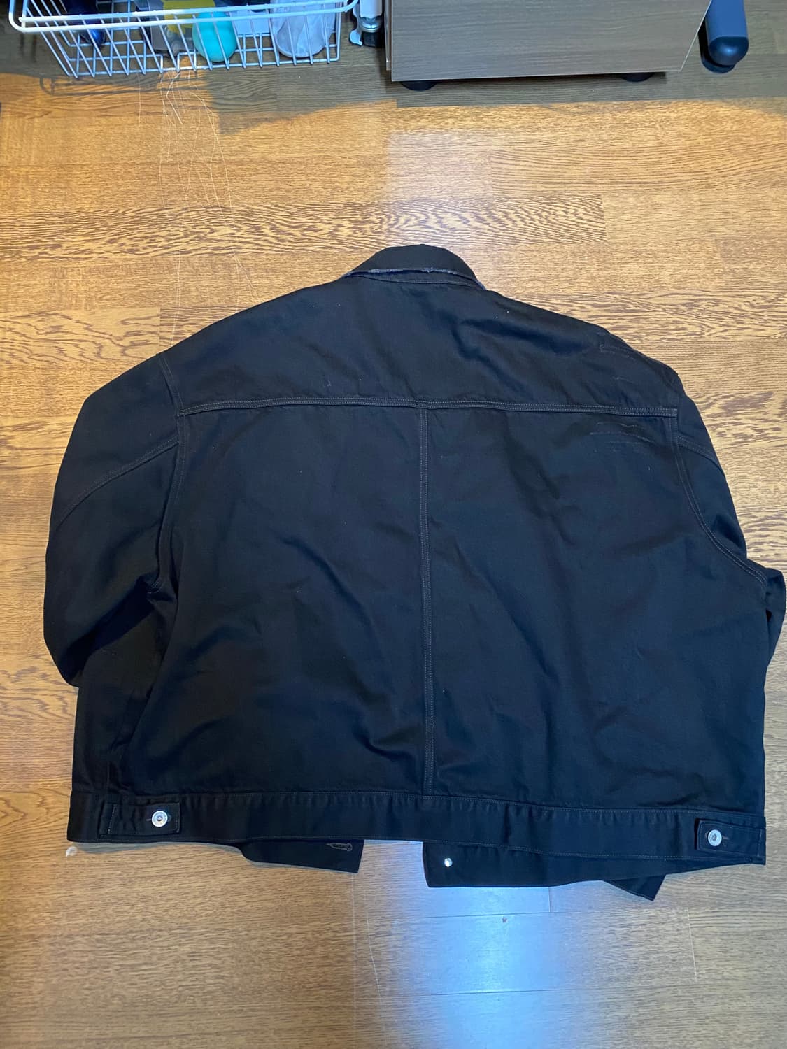 STU 오버핏 데님 트러커 자켓 L 블랙 상품이미지4