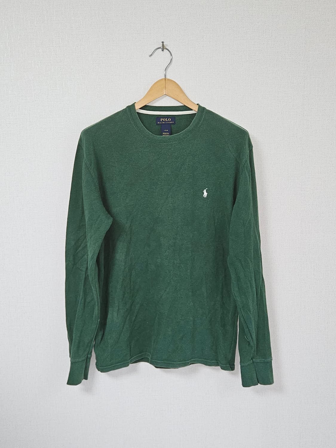 폴로 랄프로렌 신형 와플니트 롱슬리브 티셔츠 그린 L 상품이미지1