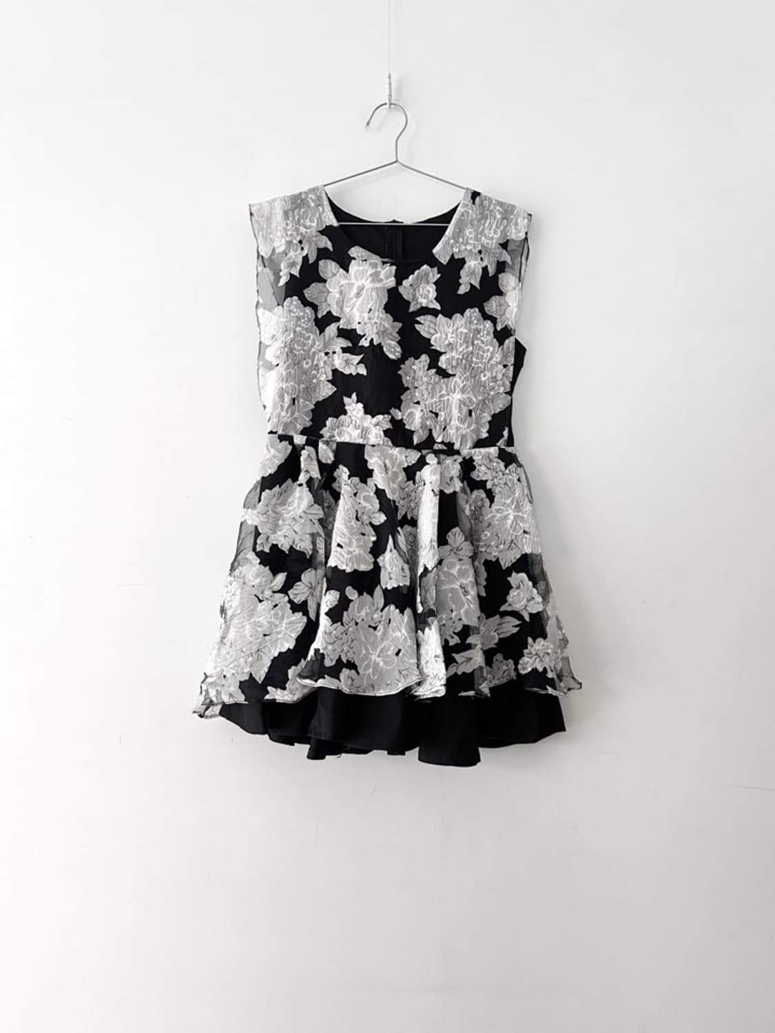 Organza 2 layer flower ops / black 상품이미지1