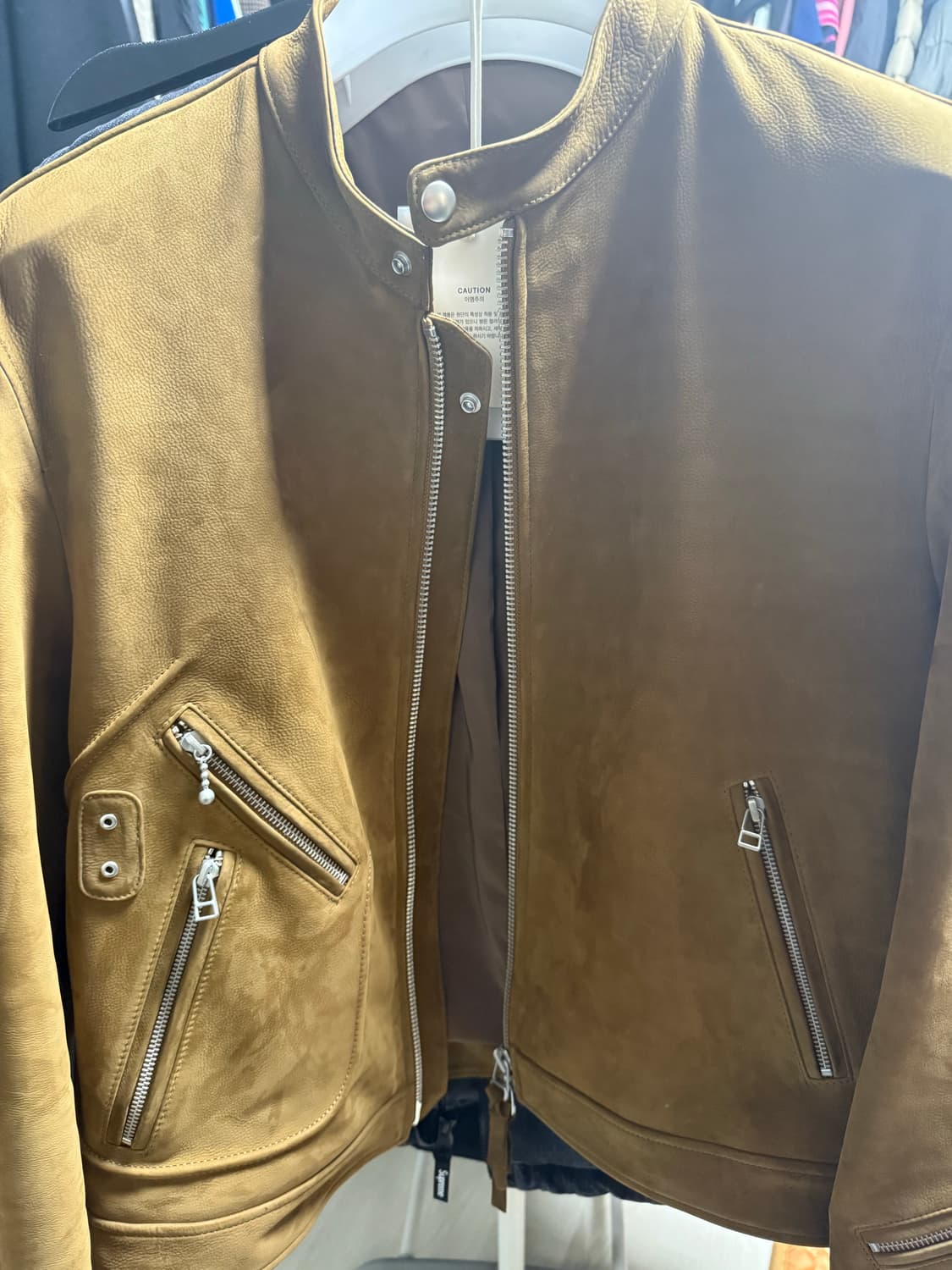 쿠어 카프 스킨D 포켓 바이커 자켓 L 상품이미지1