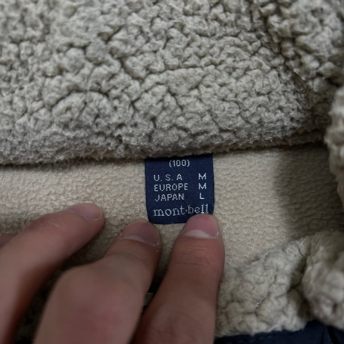 몽벨 아웃도어 포켓 엘보패치 뽀글이 후리스 자켓 [베이지] L/100 상품이미지5