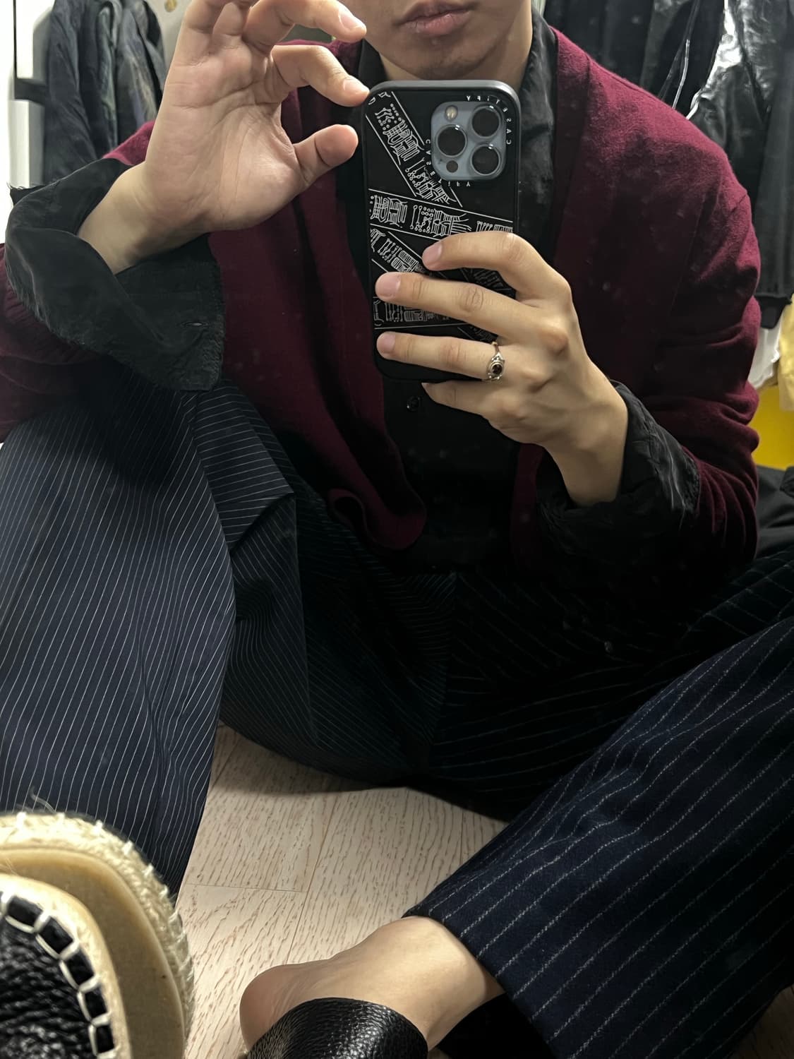 메종 마르지엘라 버건디 울 가디건 상품이미지8