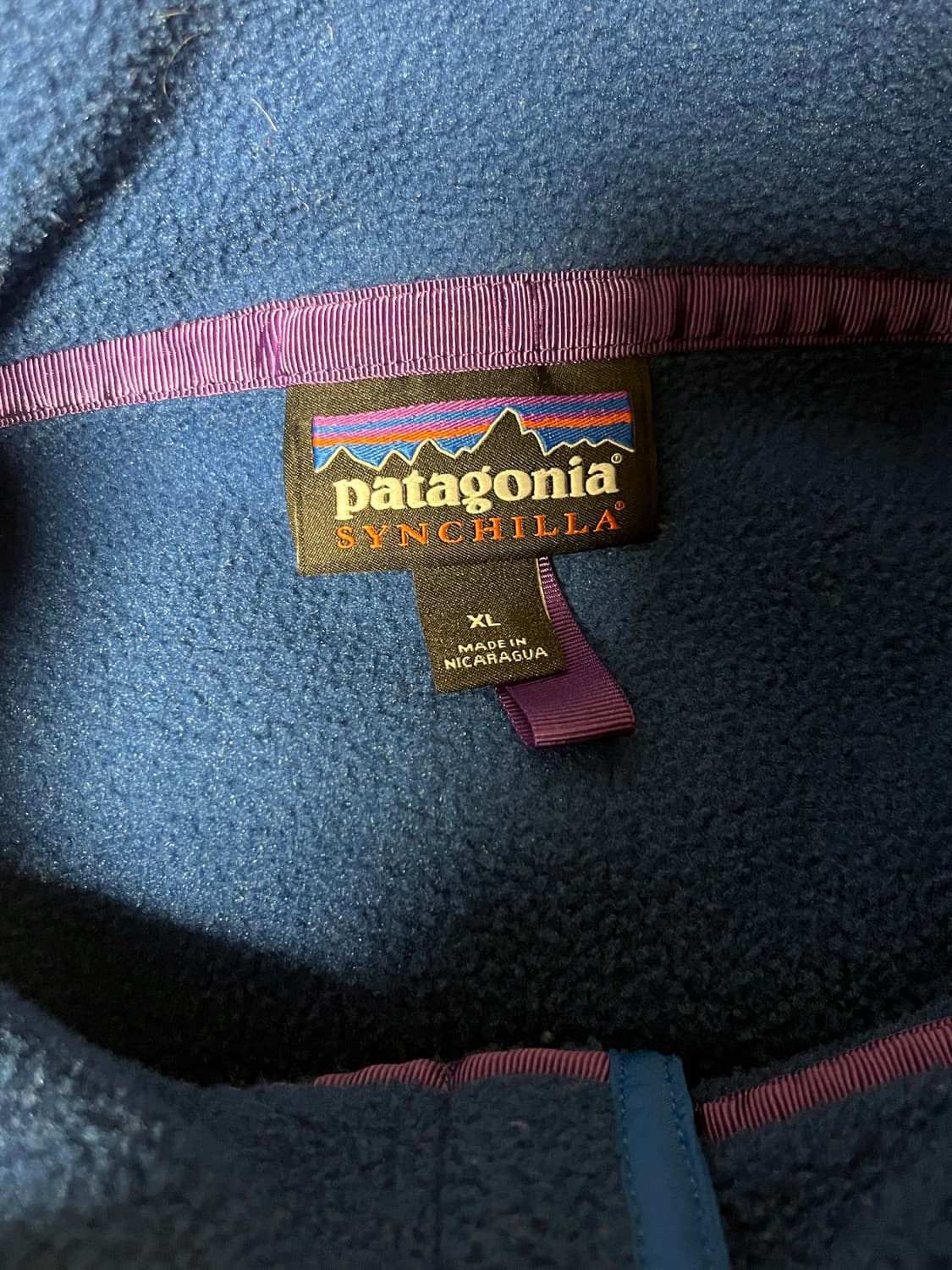 파타고니아 플리스 풀오버 블루/그린 상품이미지2