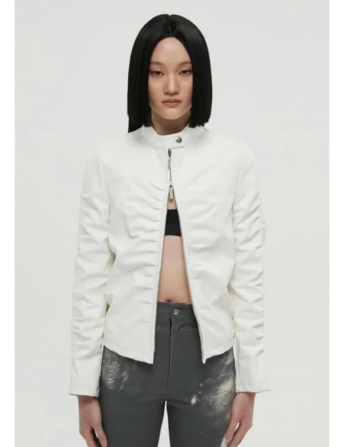 nache 셔링 레더자켓 상품이미지1