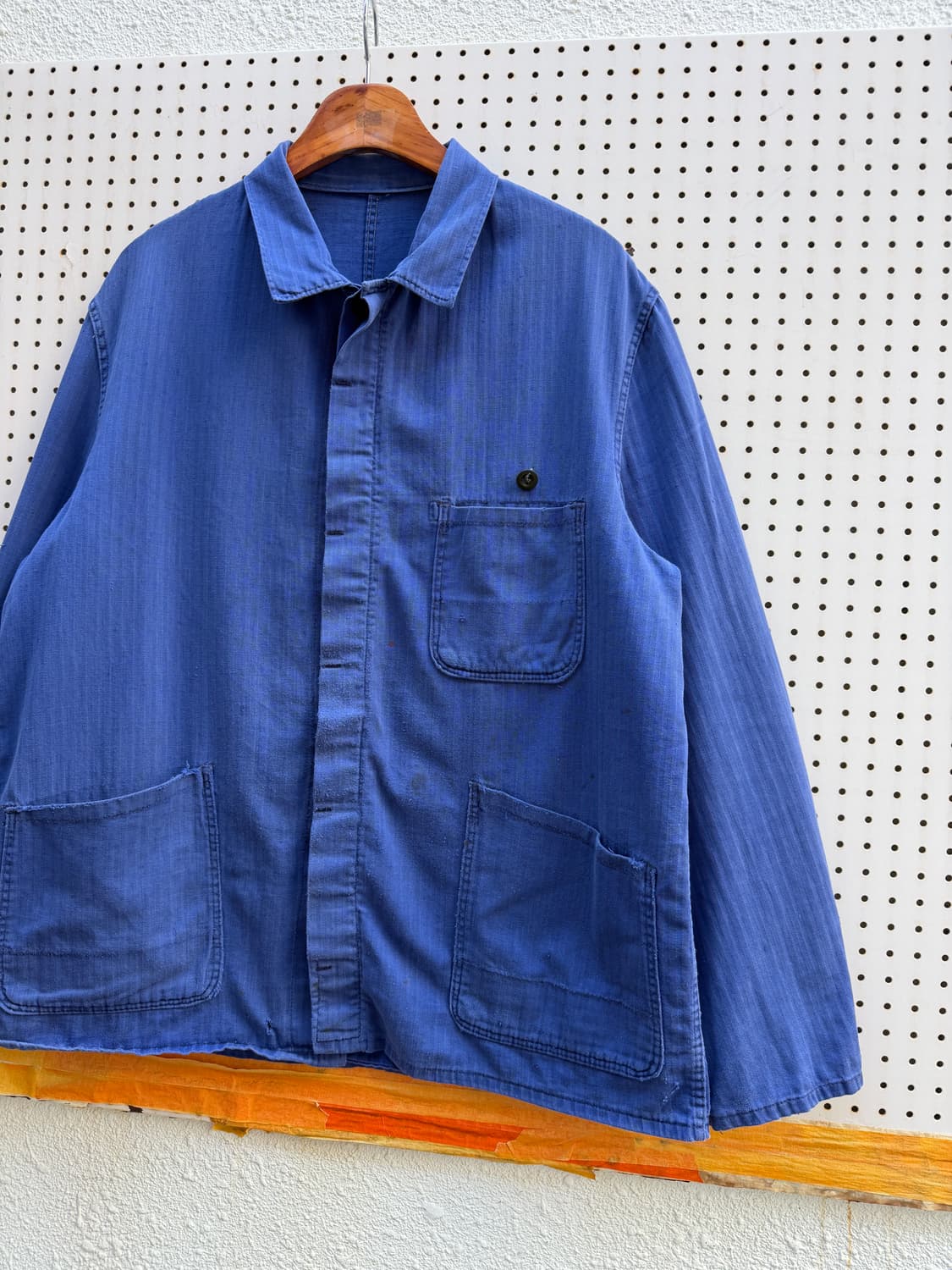 1970s FRENCH INK BLUE HBT 헤링본트윌 프렌치워크자켓 상품이미지5