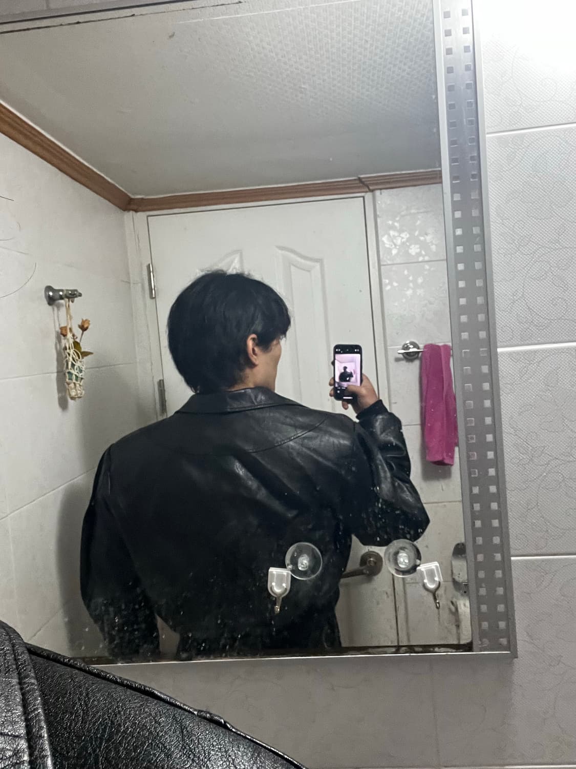 크롭 레더(페이크) 자켓 상품이미지2