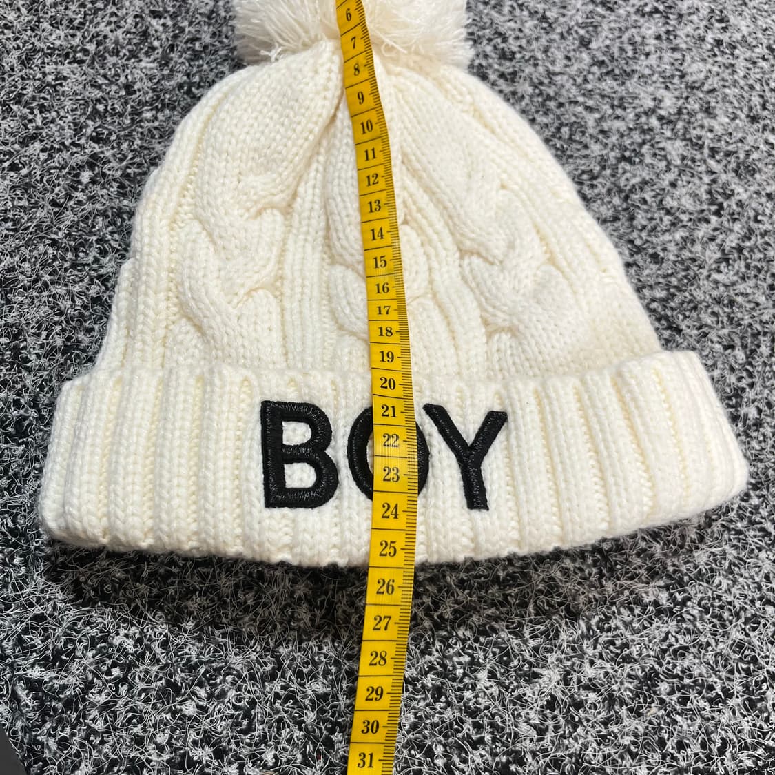 BOY 보이 방울 니트 비니 화이트 상품이미지7