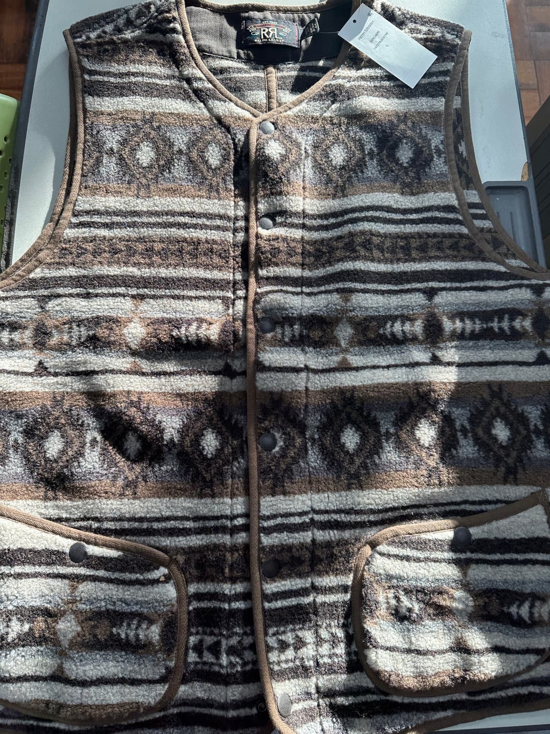 rrl 자카드 플리스 베스트 L 새상품 상품이미지1