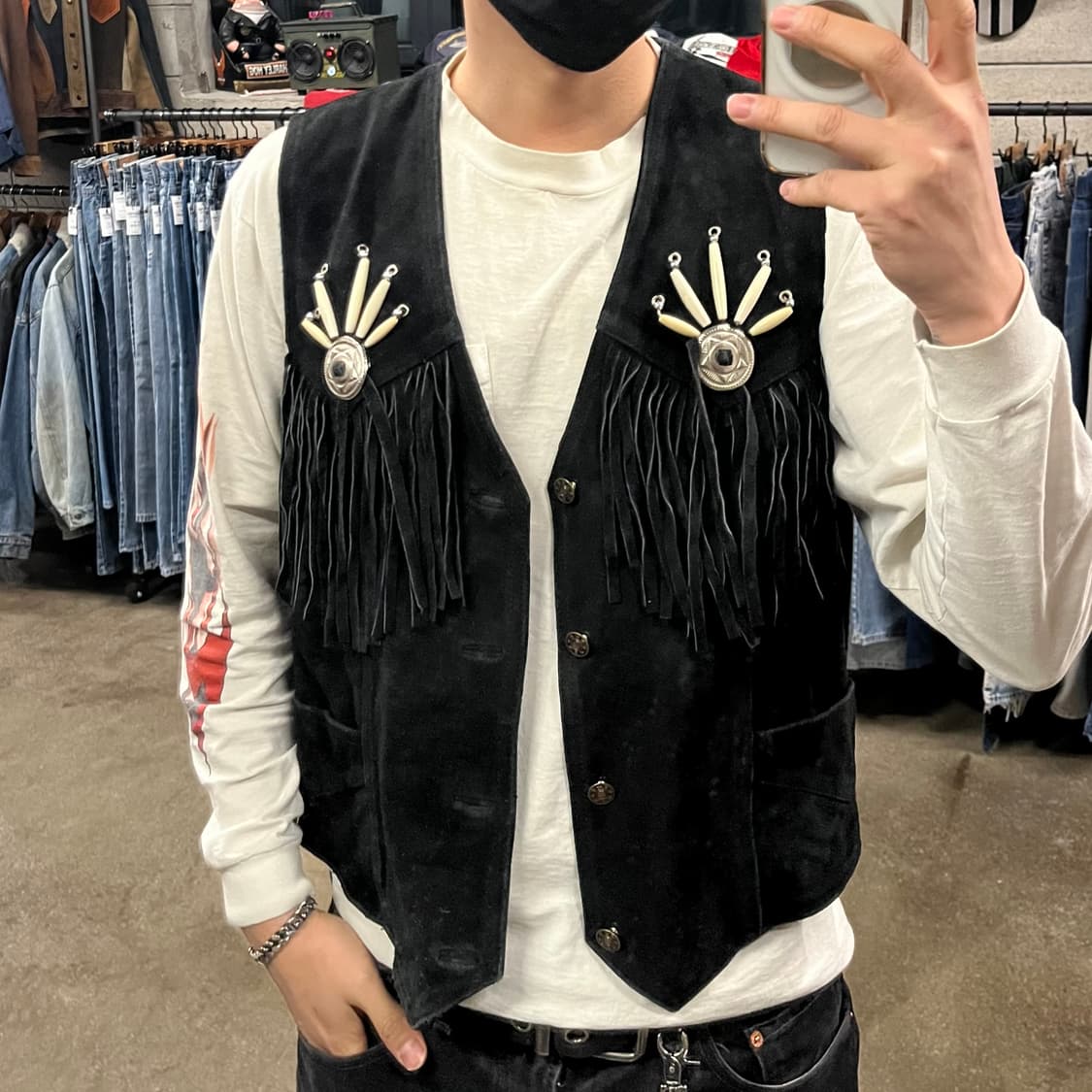 스웨이드 웨스턴 프린지 베스트 (100-105) 상품이미지7