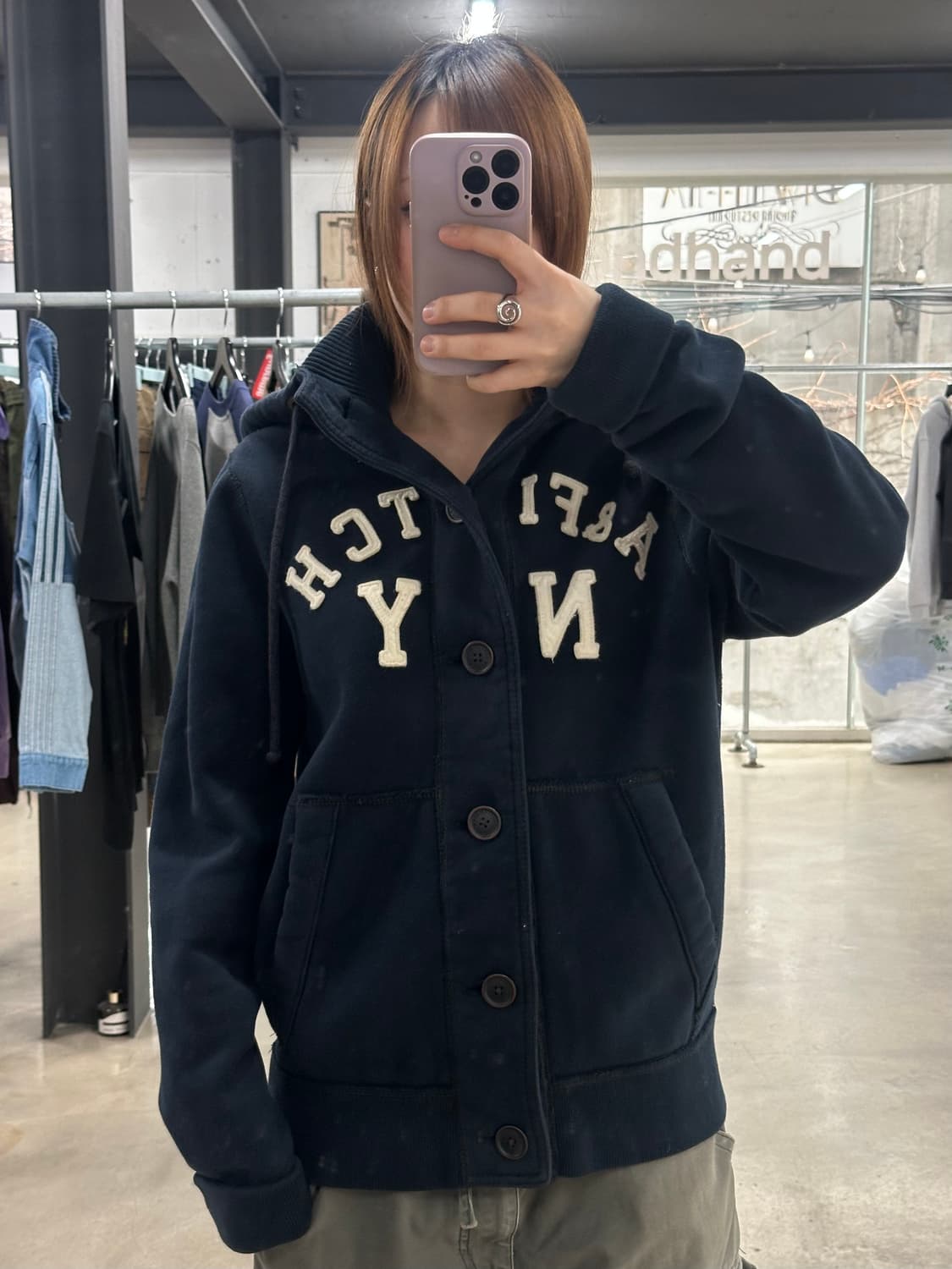 아베크롬비 하이넥 머슬핏 버튼 후드집업 상품이미지1