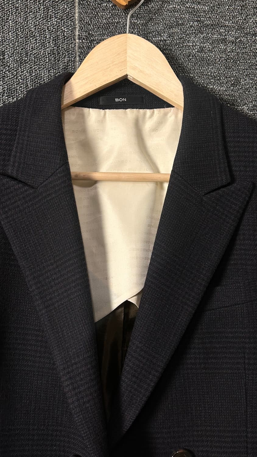 BON 체크 더블 버튼 코트  95 상품이미지4