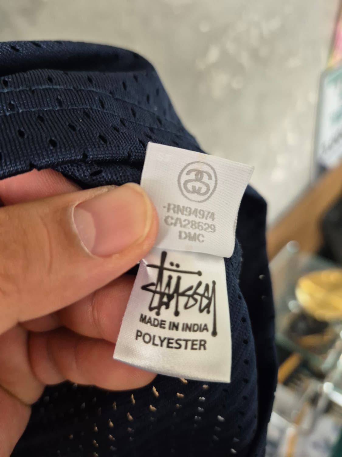 스투시 메쉬 반팔 티셔츠 네이비 L 사이즈 상품이미지6