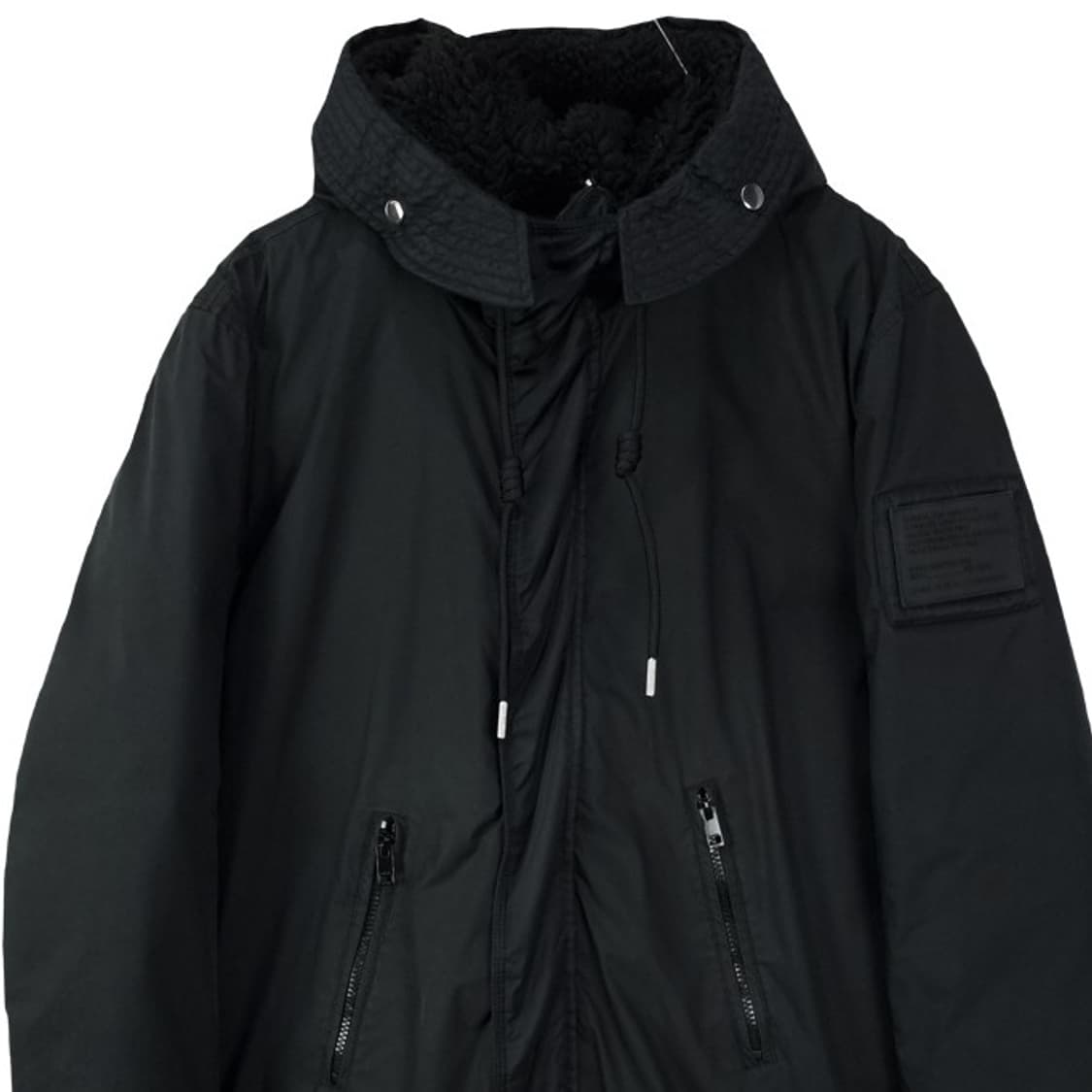 [DIESEL] 디젤 N3B 오마주 후드 롱패딩 블랙 P01143 상품이미지4