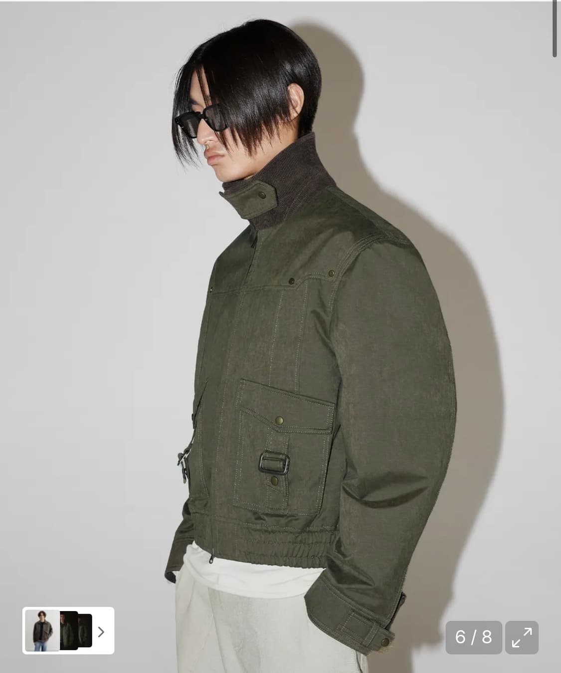 [44] 엘무드 체스터 헌팅 블루종 자켓 카키 상품이미지4