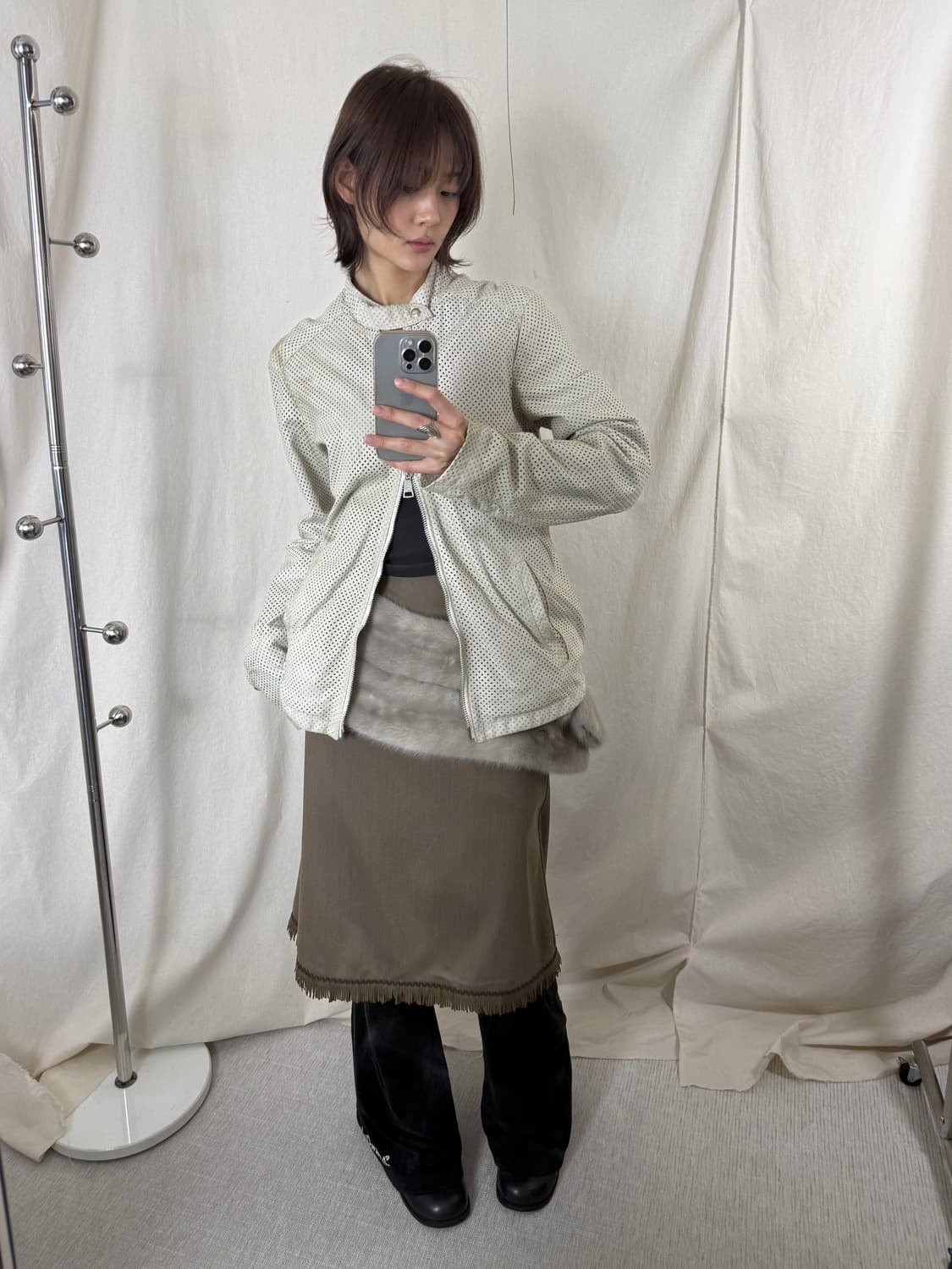 Bateau Mouche 프린지 미디 스커트 상품이미지3