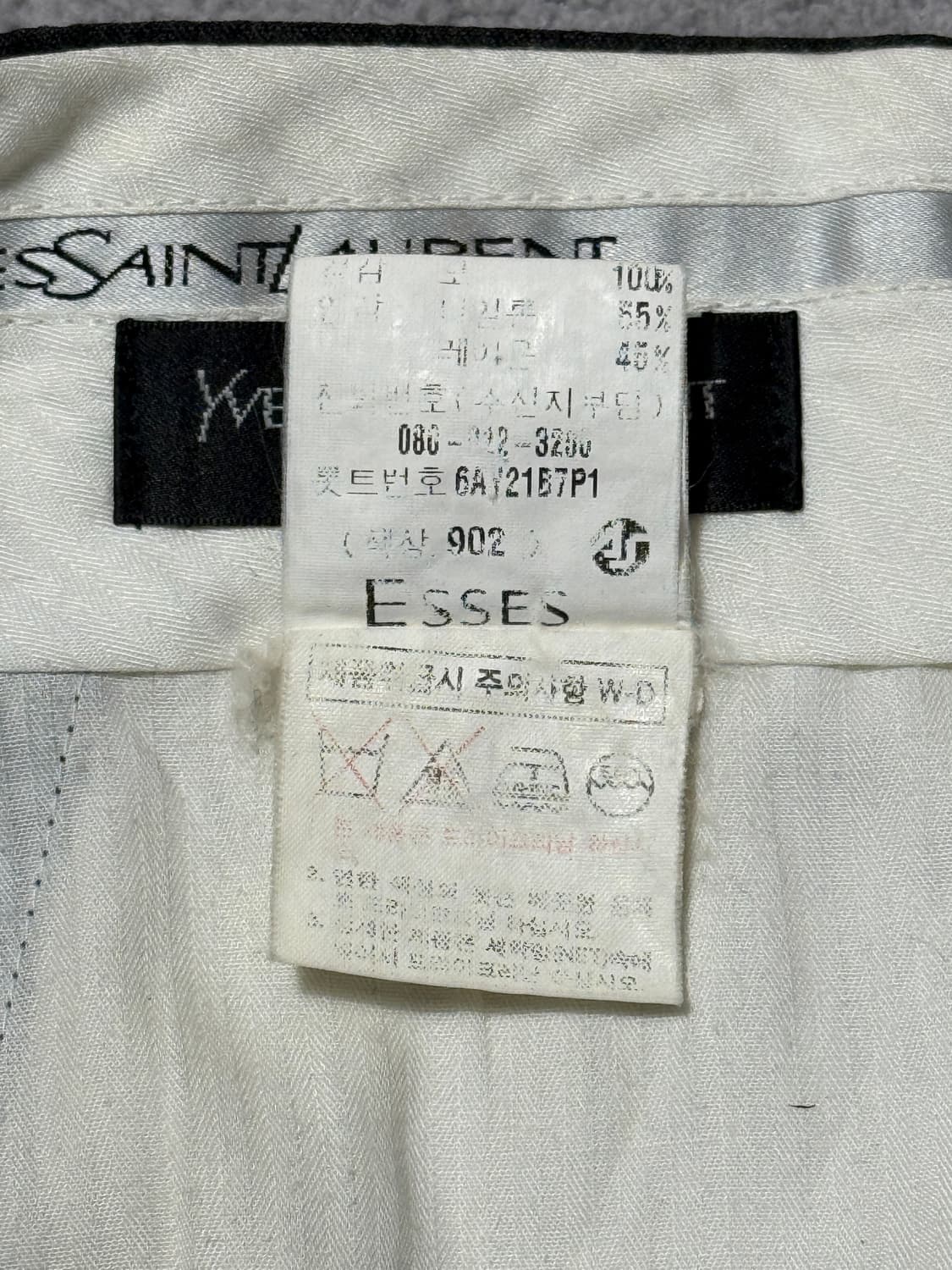 90s 빈티지 입생로랑 뿌르 옴므 투 턱 울 슬랙스 상품이미지4