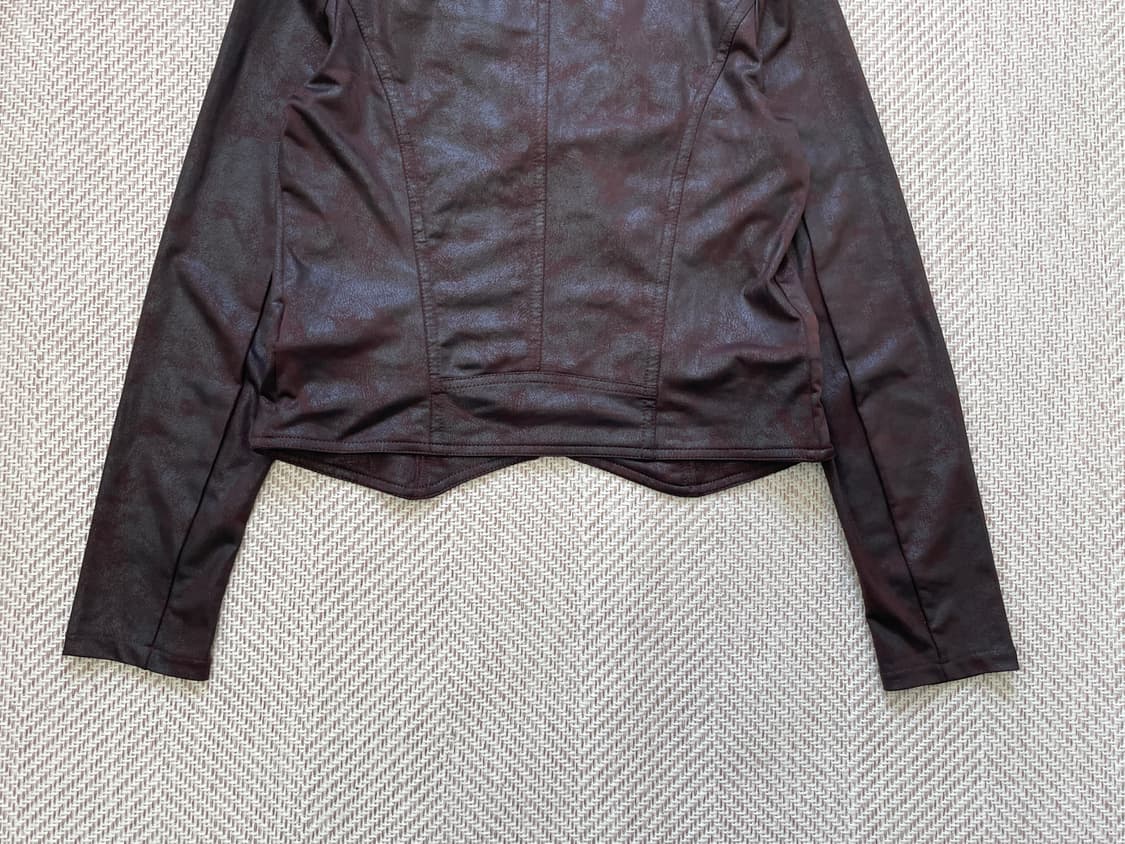 빈티지 크랙가공 브라운 집업 자켓 y2k goa  J04213 상품이미지9