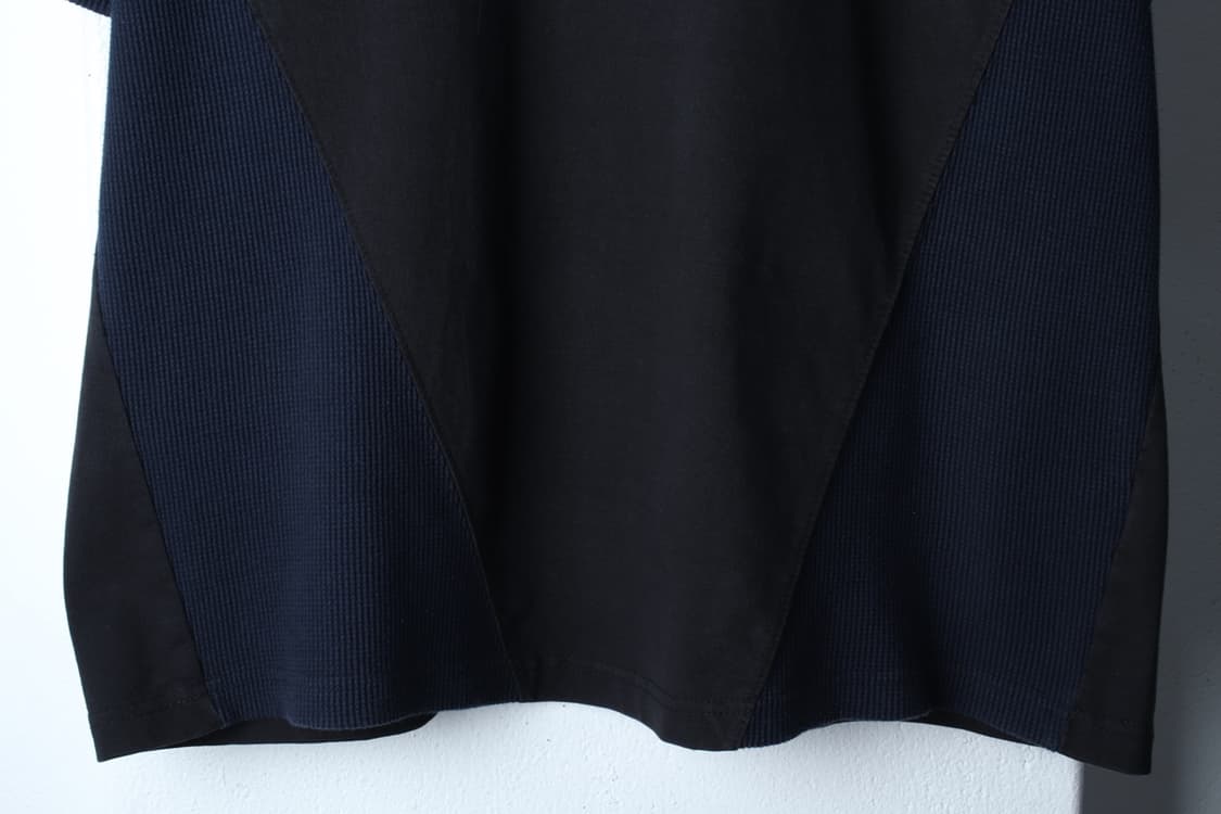 (L-2XL) 윈더 반팔 티셔츠 오버사이즈 와플 블랙 절개-H31406 상품이미지4
